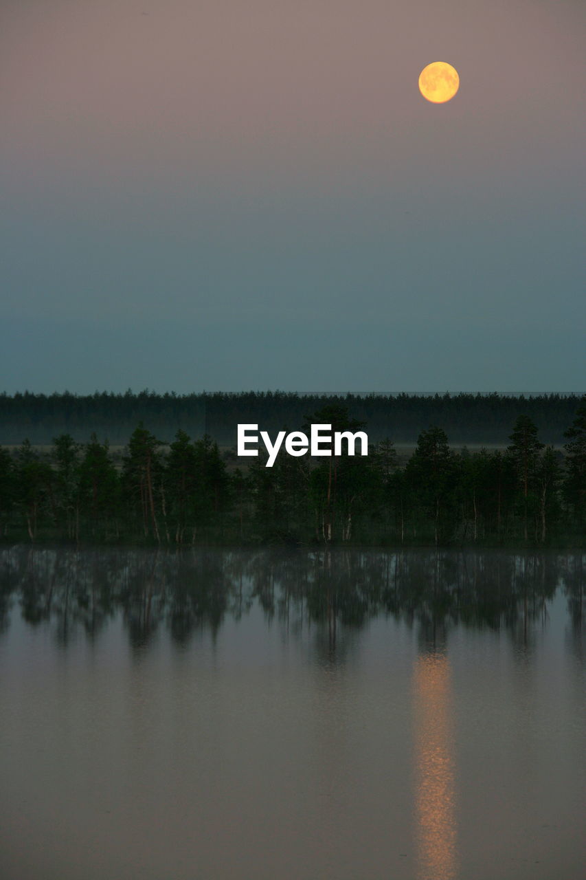 Scenic view of calm lake against sky