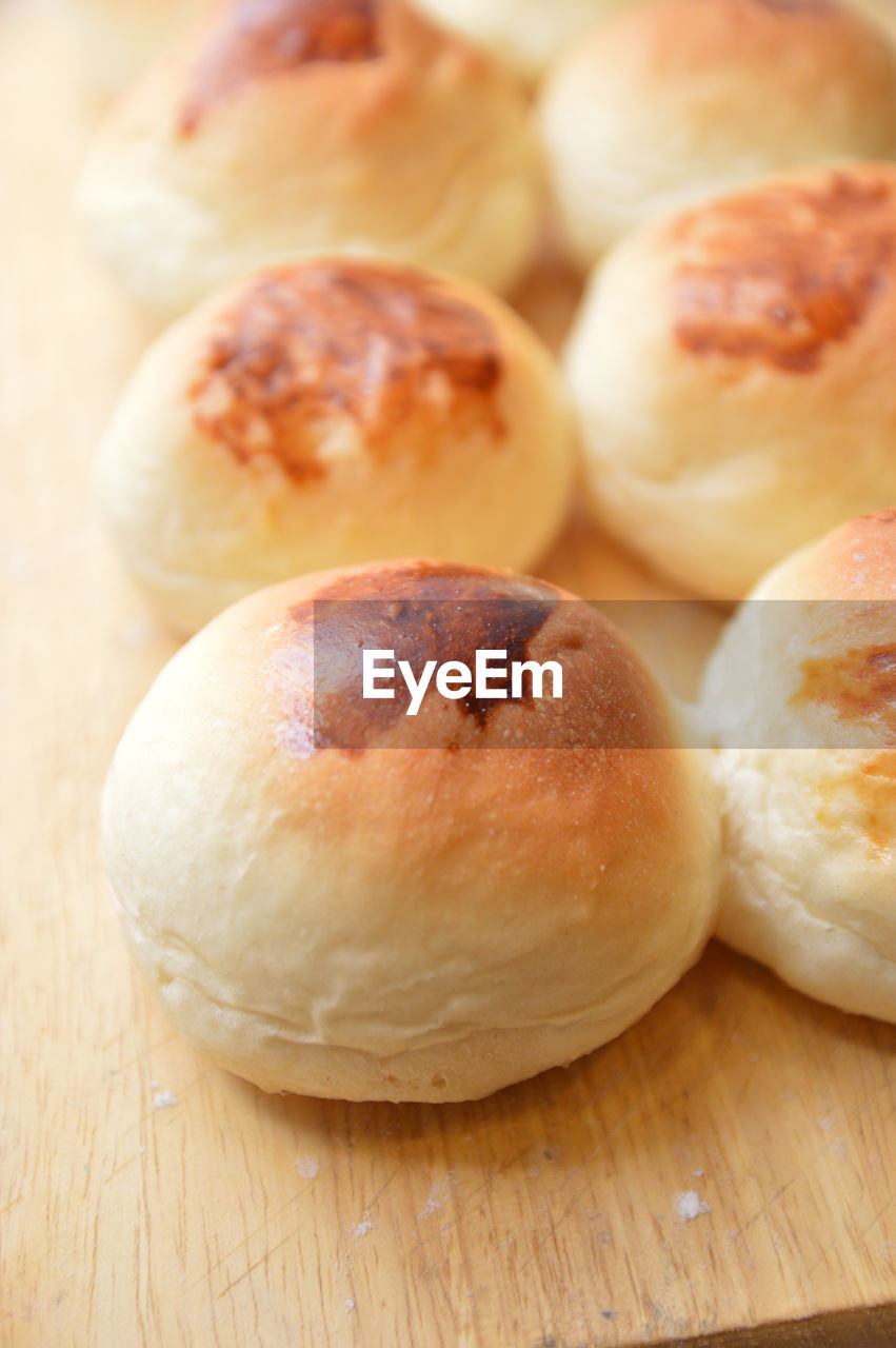 High angle view of bread on table