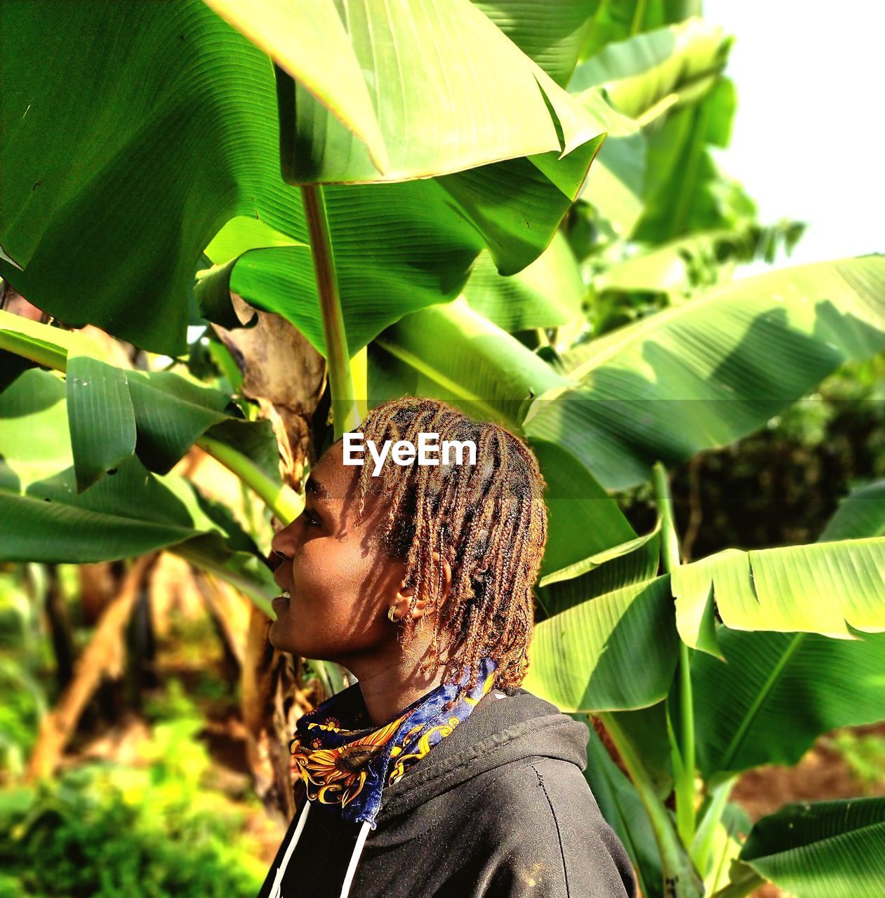 Close-up portrait of woman on the farm