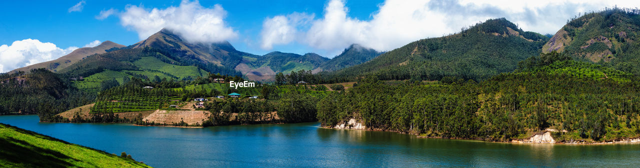 Mattupatti lake in western ghats mountains panorama. kerala, india