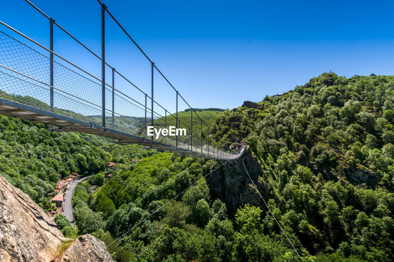 Hautpoul footbridge over the arnette valley close to mazamet city in france