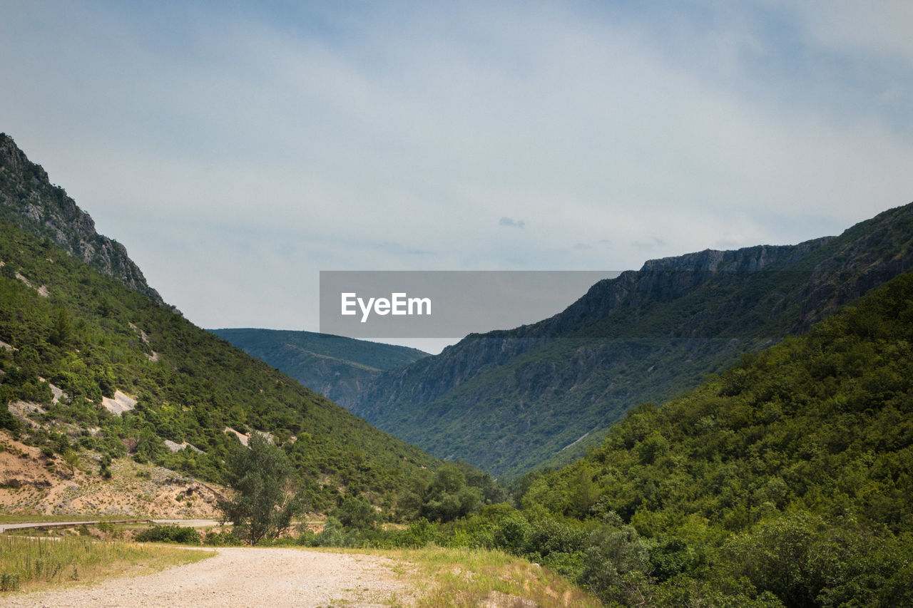 Scenic view of mountains against sky