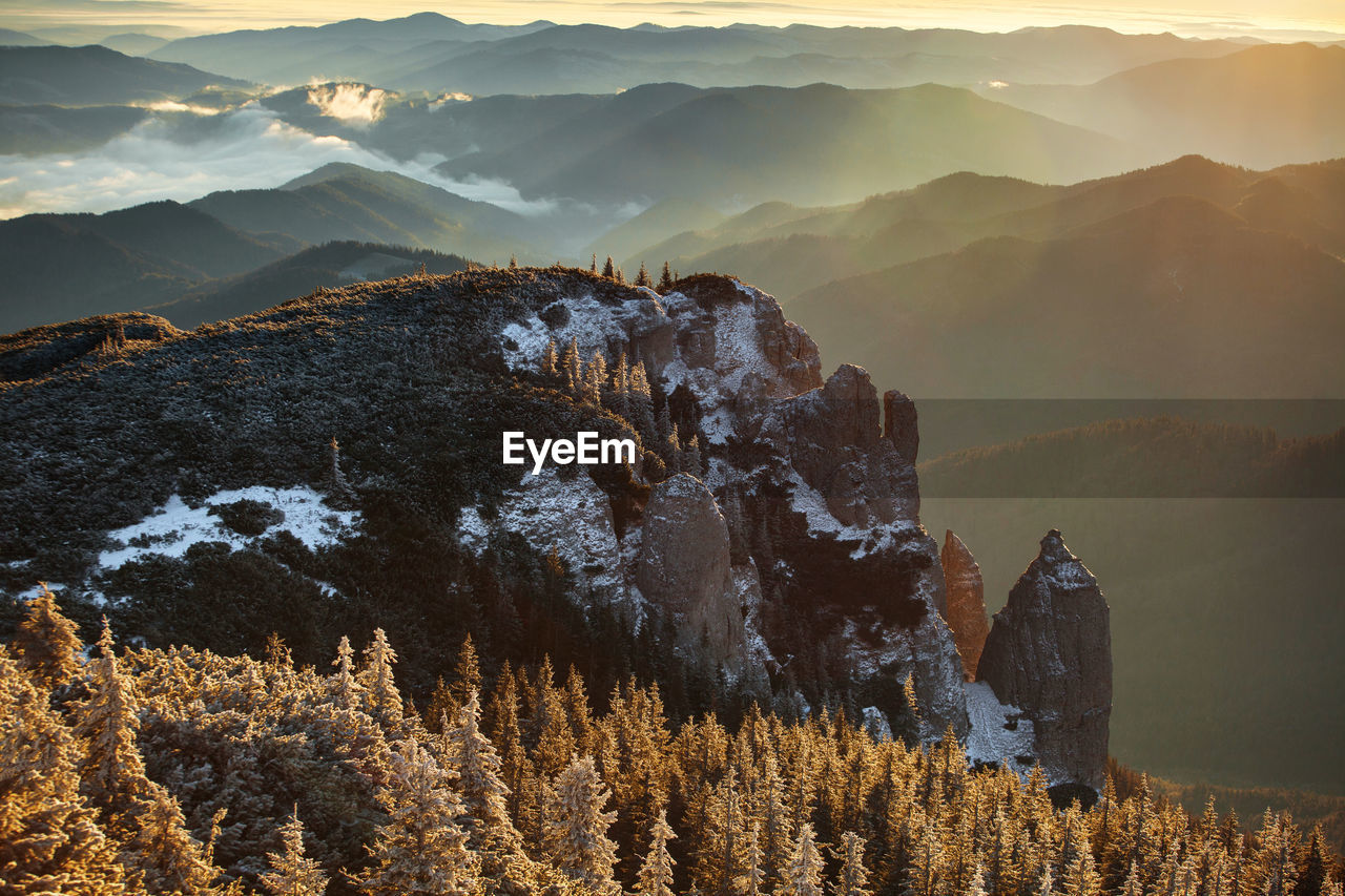 Scenic view of mountains from romania