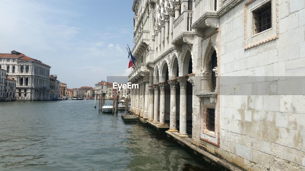 Canal passing through buildings