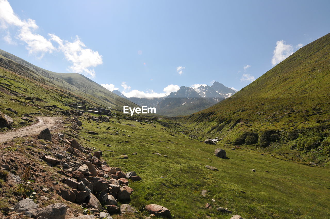 Scenic view of mountains against sky