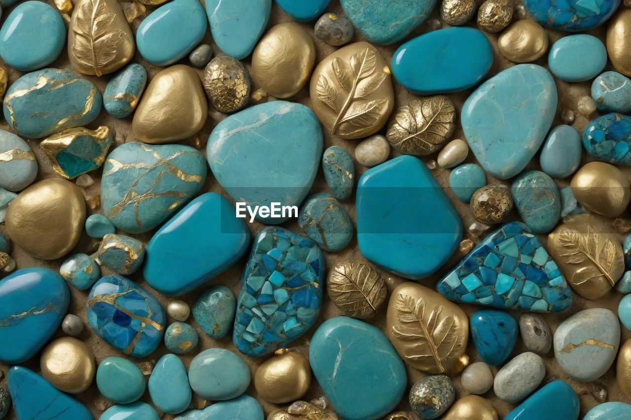 turquoise, aqua, azure, fashion accessory, gemstone, large group of objects, green, full frame, blue, pebble, teal, jewellery, stone, rock, no people, abundance, backgrounds, turquoise colored, close-up, multi colored, pattern, nature, jewelry