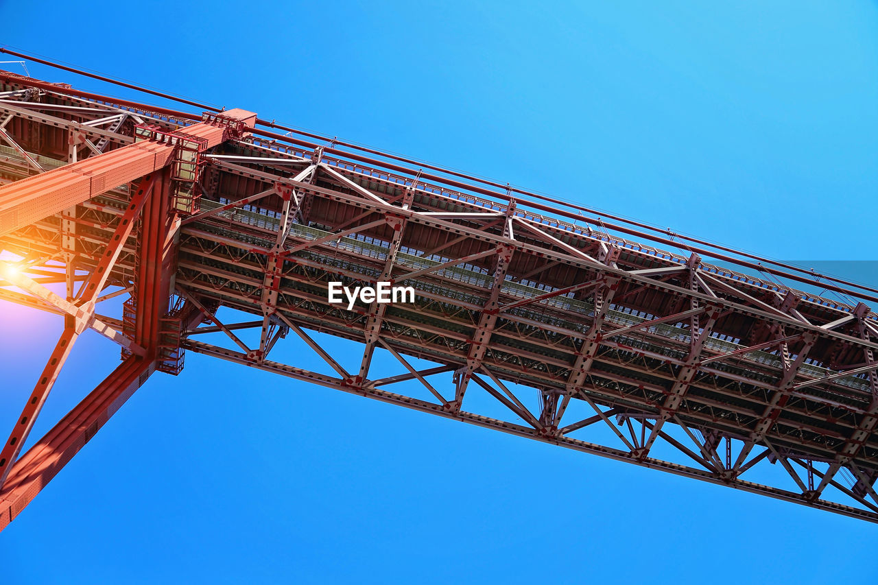 LOW ANGLE VIEW OF CRANE AGAINST SKY