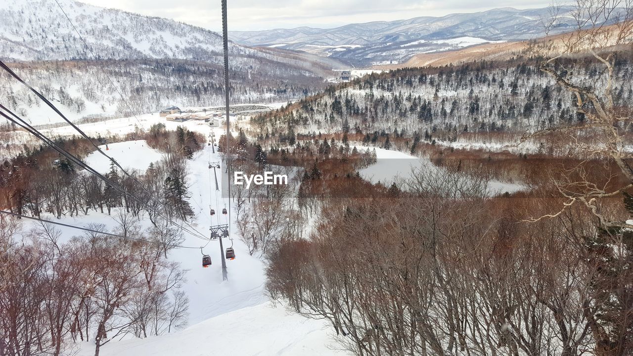 High angle view of ski lift