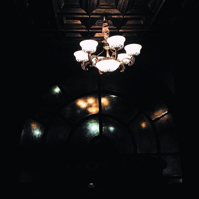 VIEW OF ILLUMINATED CHANDELIER