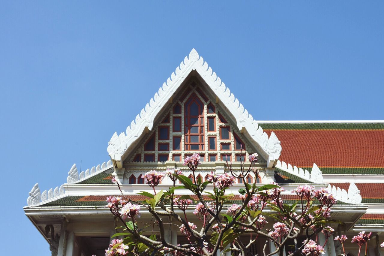 Low angle view of built structure against clear sky