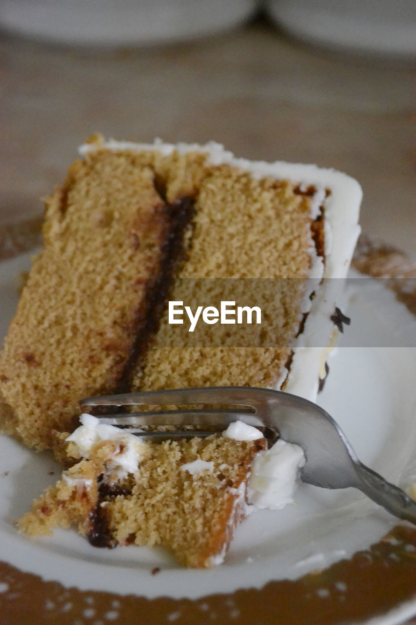 Close-up of cake in plate