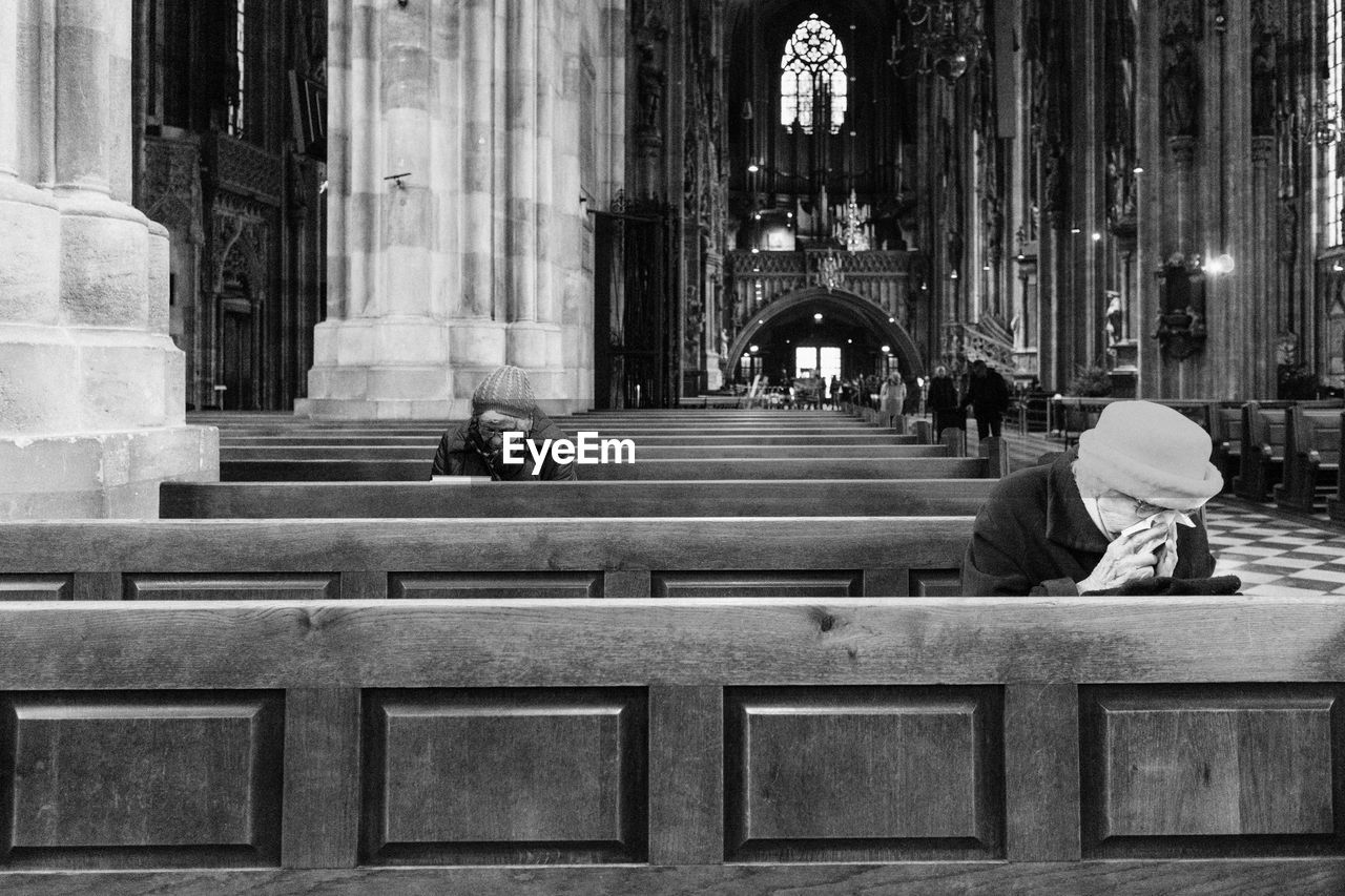 People sitting in church