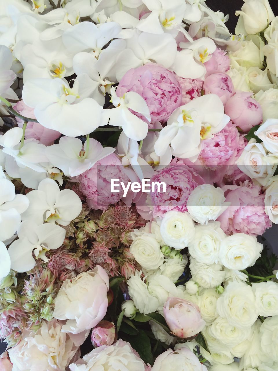 FULL FRAME SHOT OF BOUQUET WITH PINK ROSES