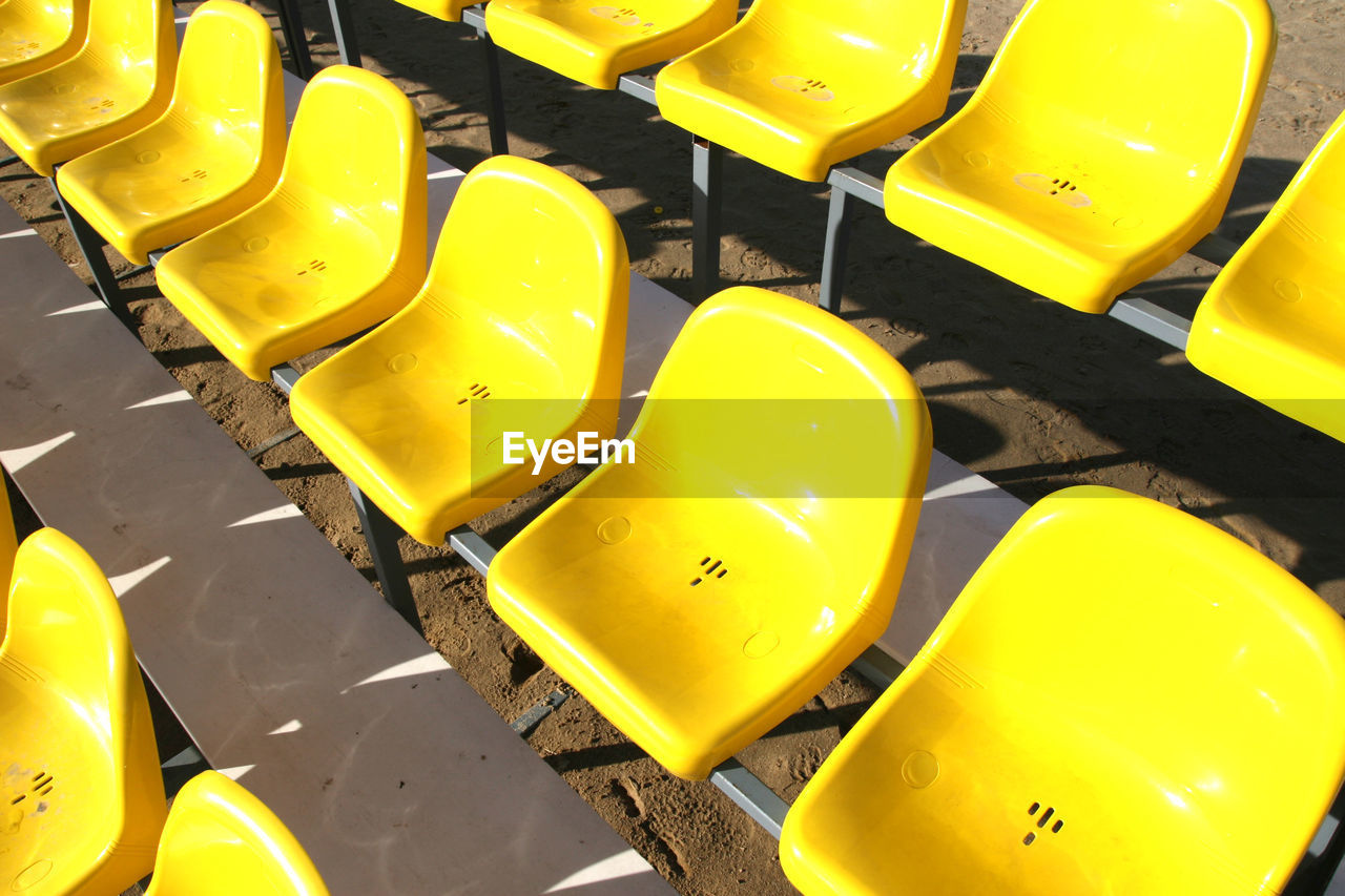 FULL FRAME SHOT OF EMPTY YELLOW BEACH