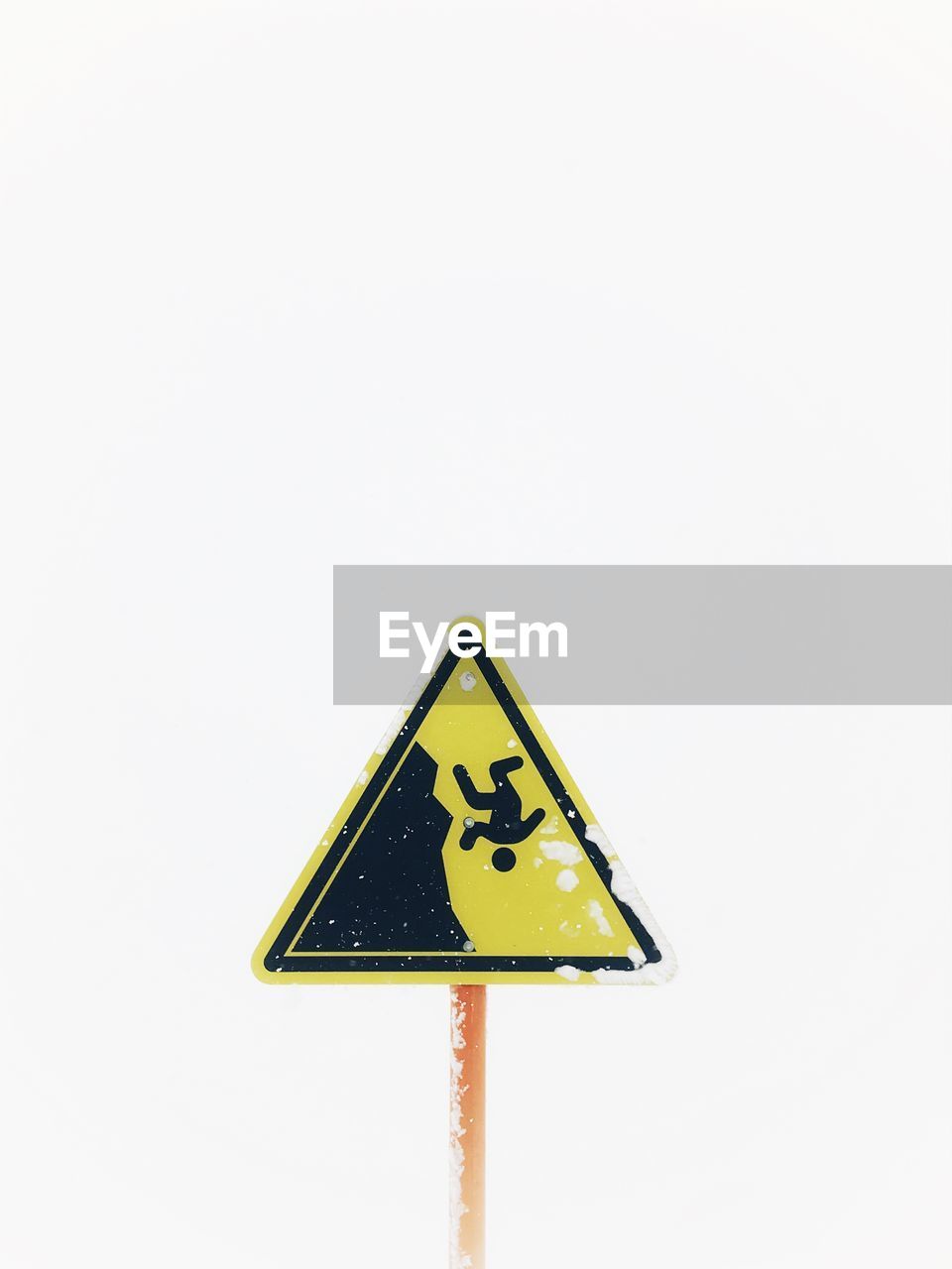 Road sign against white background