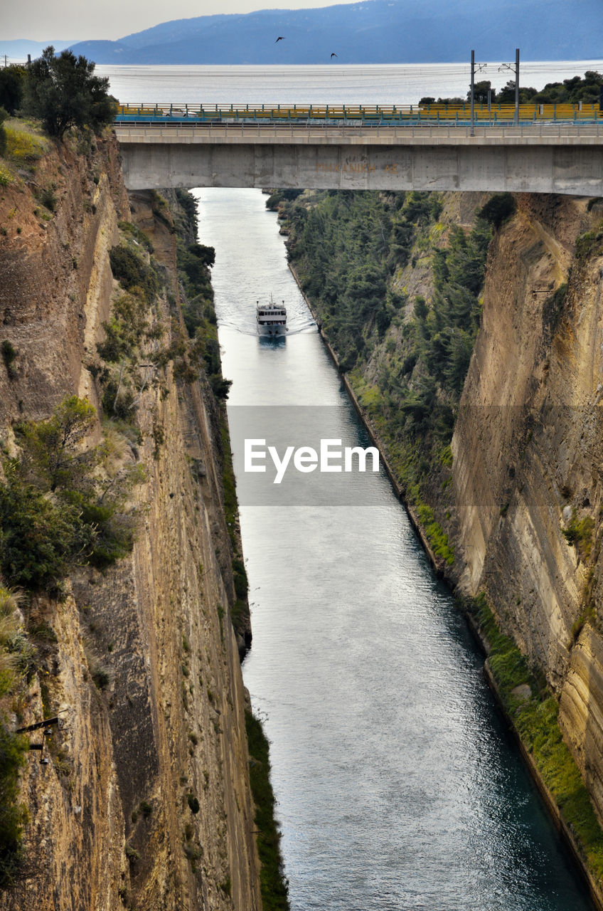 The corinth canal connects the gulf of corinth with the saronic gulf in the aegean sea in greece. 