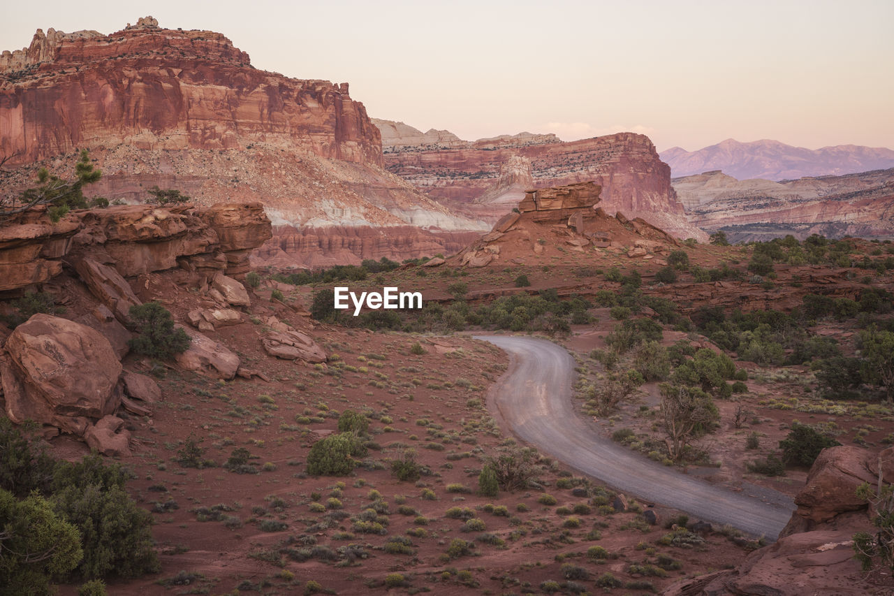 Capitol reef national park environment at sunset