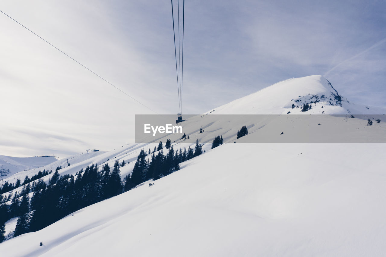 Scenic view of snowcapped mountain against sky