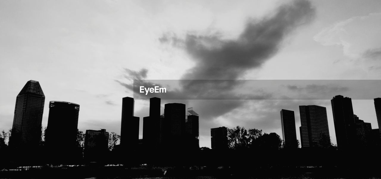 SKYSCRAPERS IN CITY AGAINST SKY