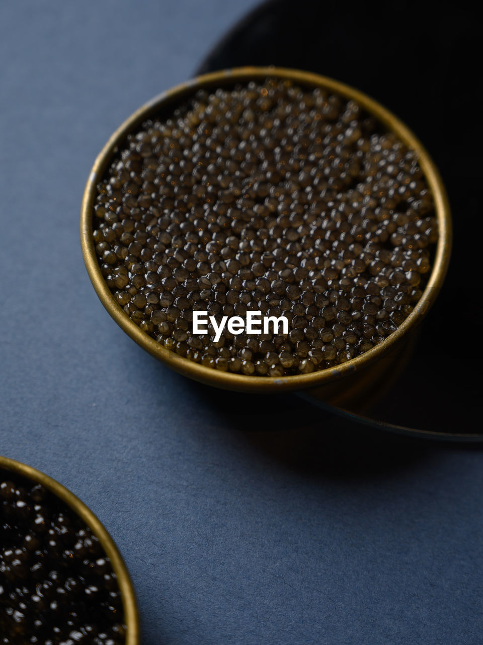 High angle view of caviar on table