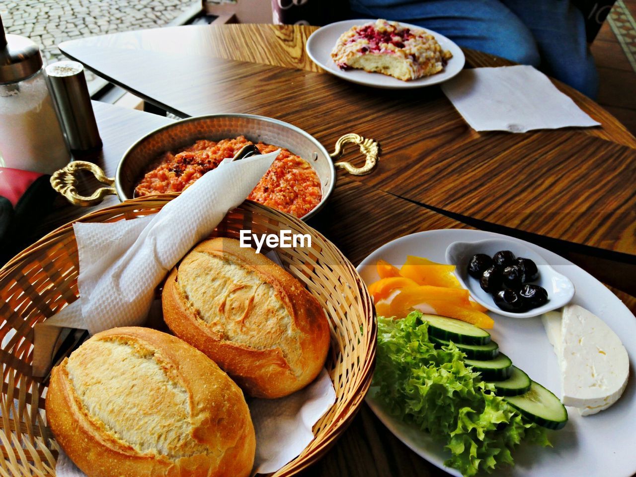 Close-up of breakfast on table