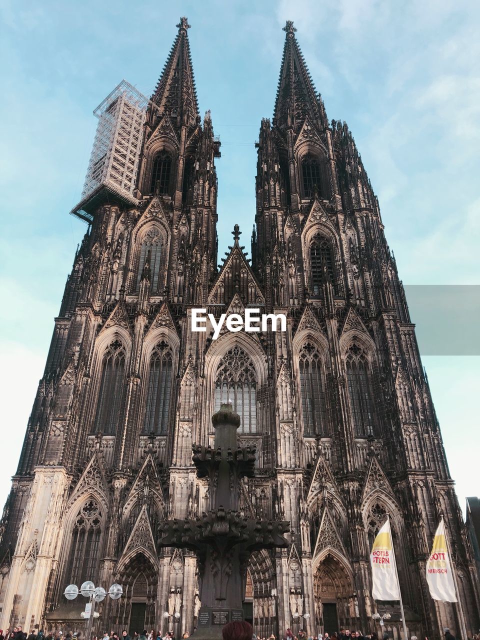 Low angle view of historical dome cathedral cologne against sky