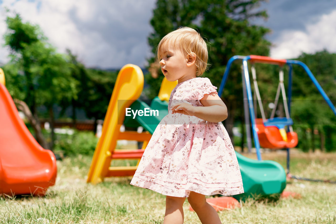 Cute girl in playground