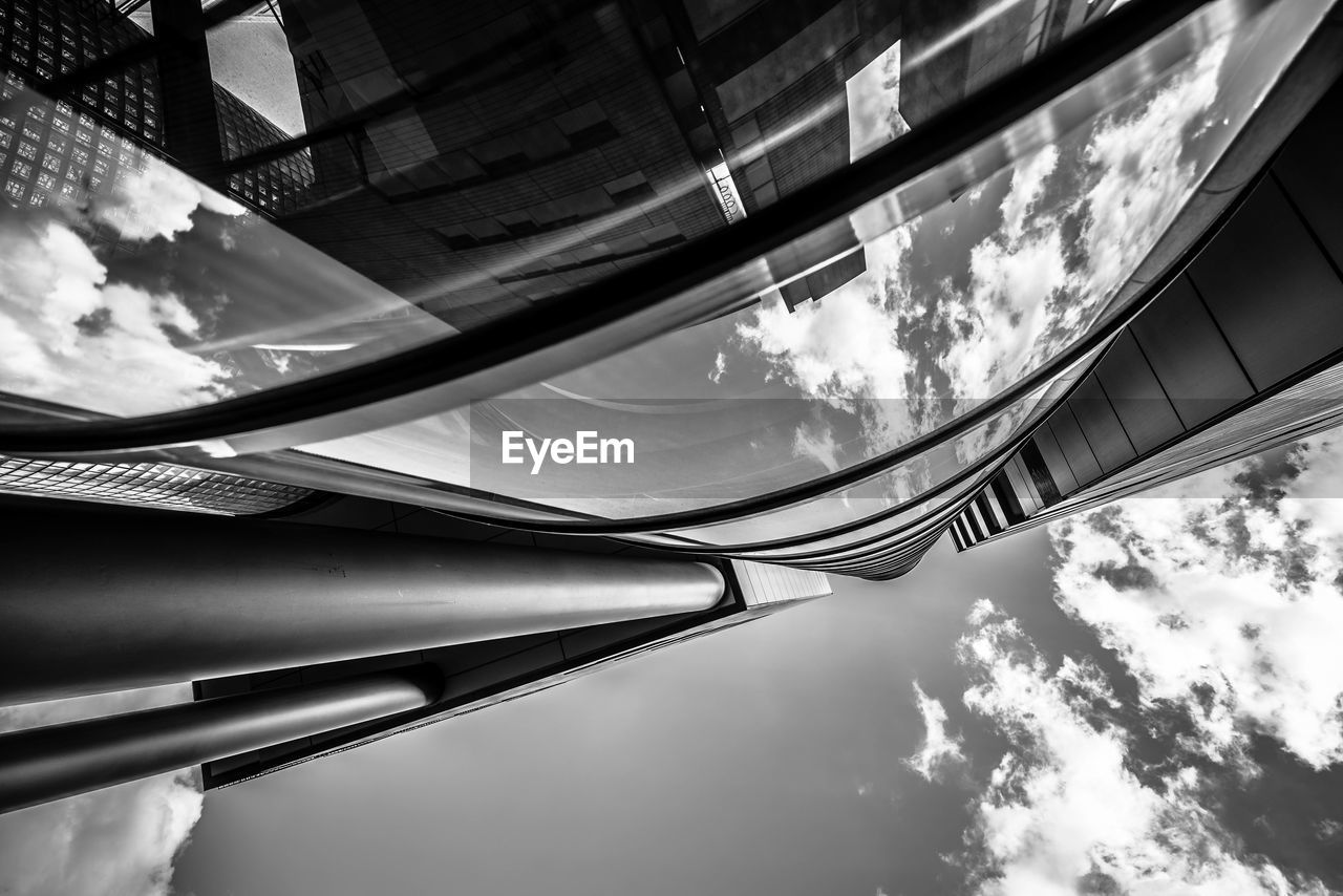 Directly below shot of modern building against sky