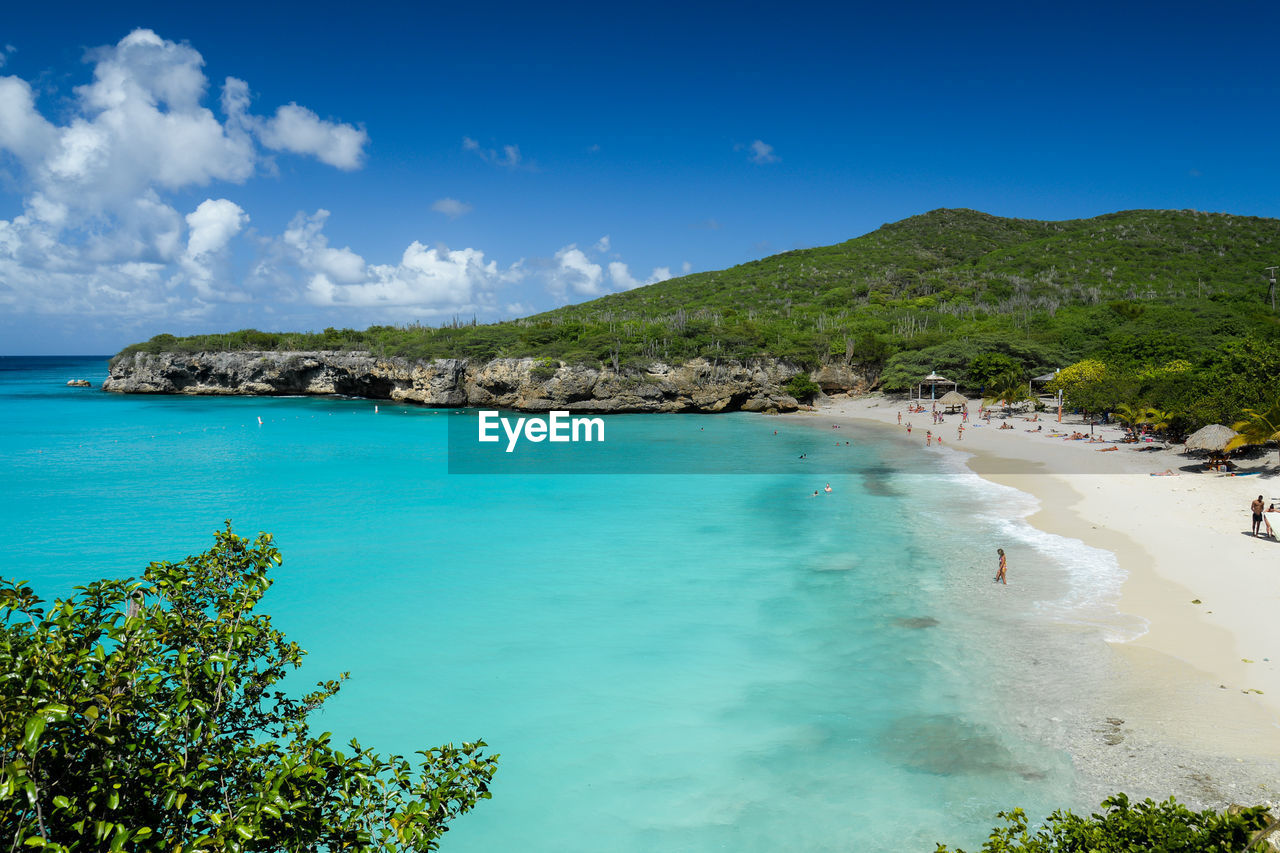 The caribbean beach of abou beach at curacao, netherland antilles.