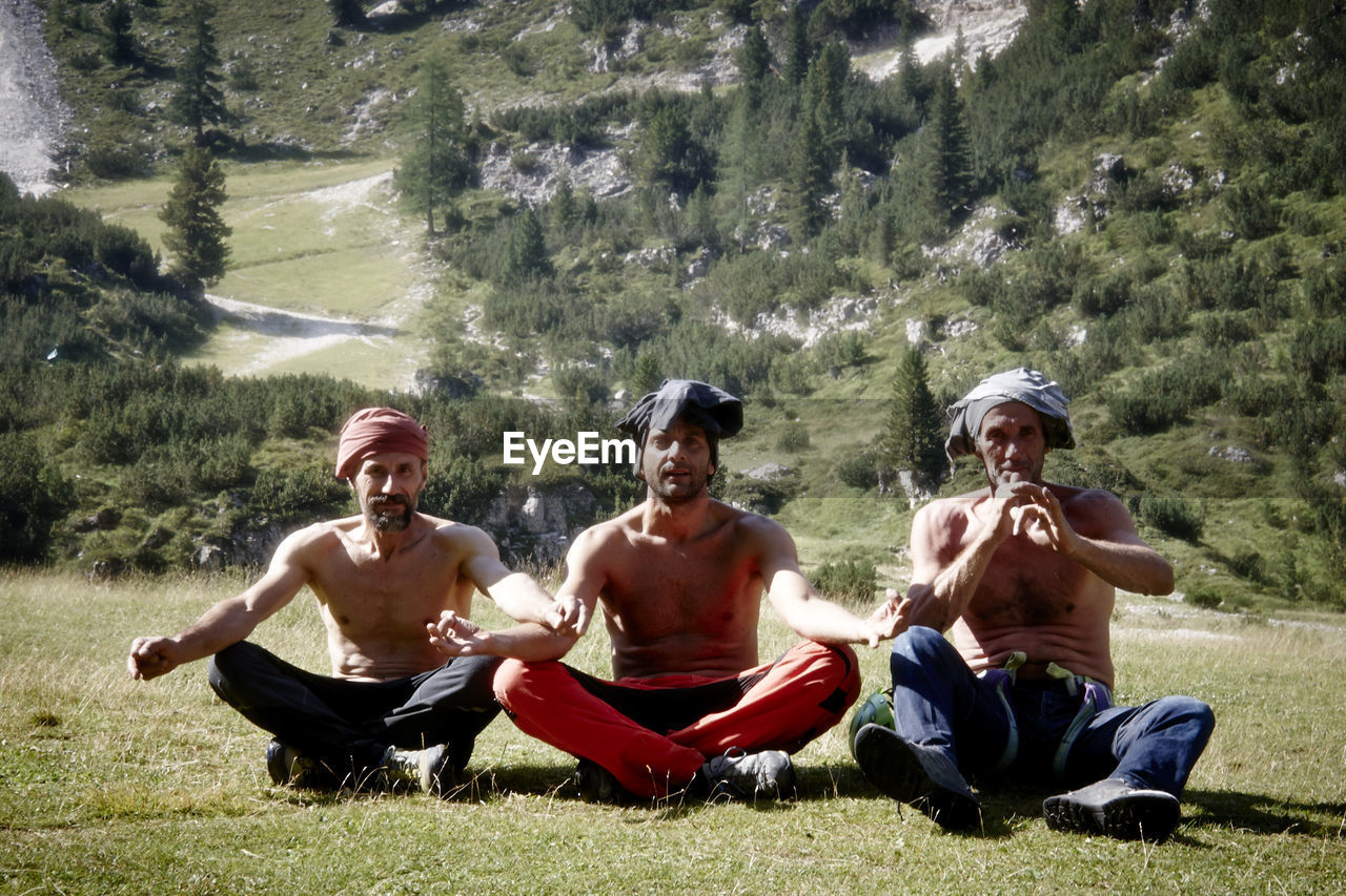 Friends enjoying on mountain