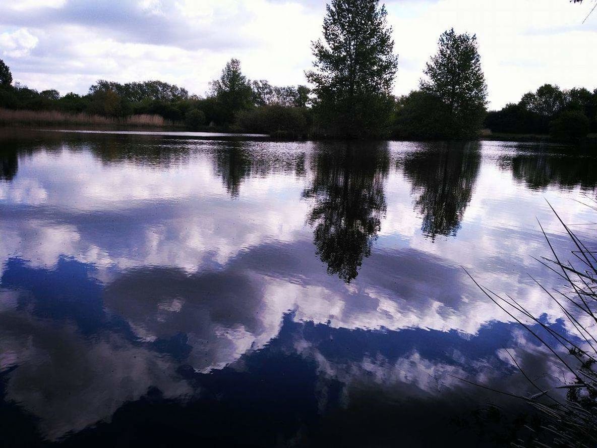 REFLECTION OF CLOUDS IN LAKE