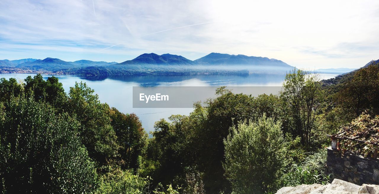 SCENIC VIEW OF LAKE AND TREES AGAINST SKY