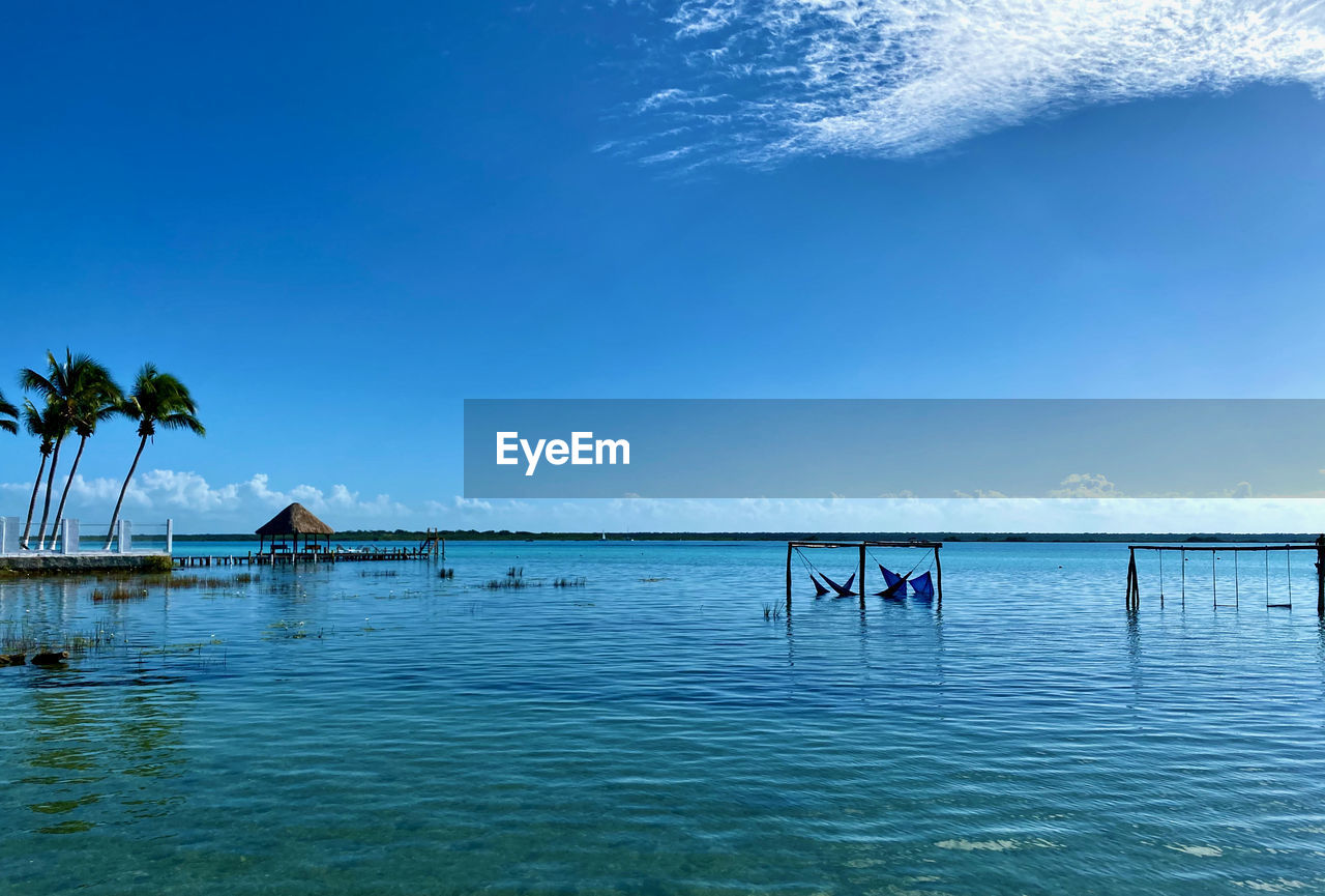 VIEW OF SEA AGAINST BLUE SKY