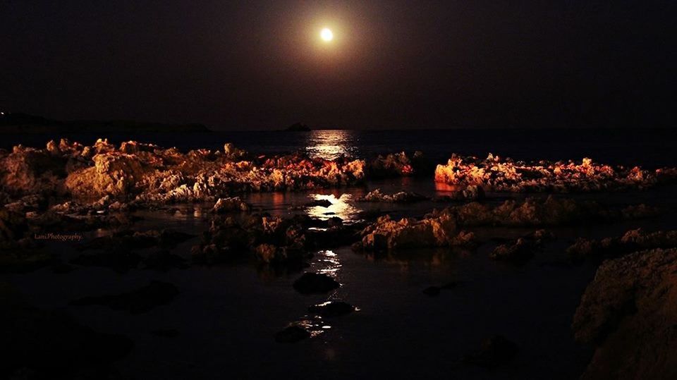 SCENIC VIEW OF LAKE AT NIGHT