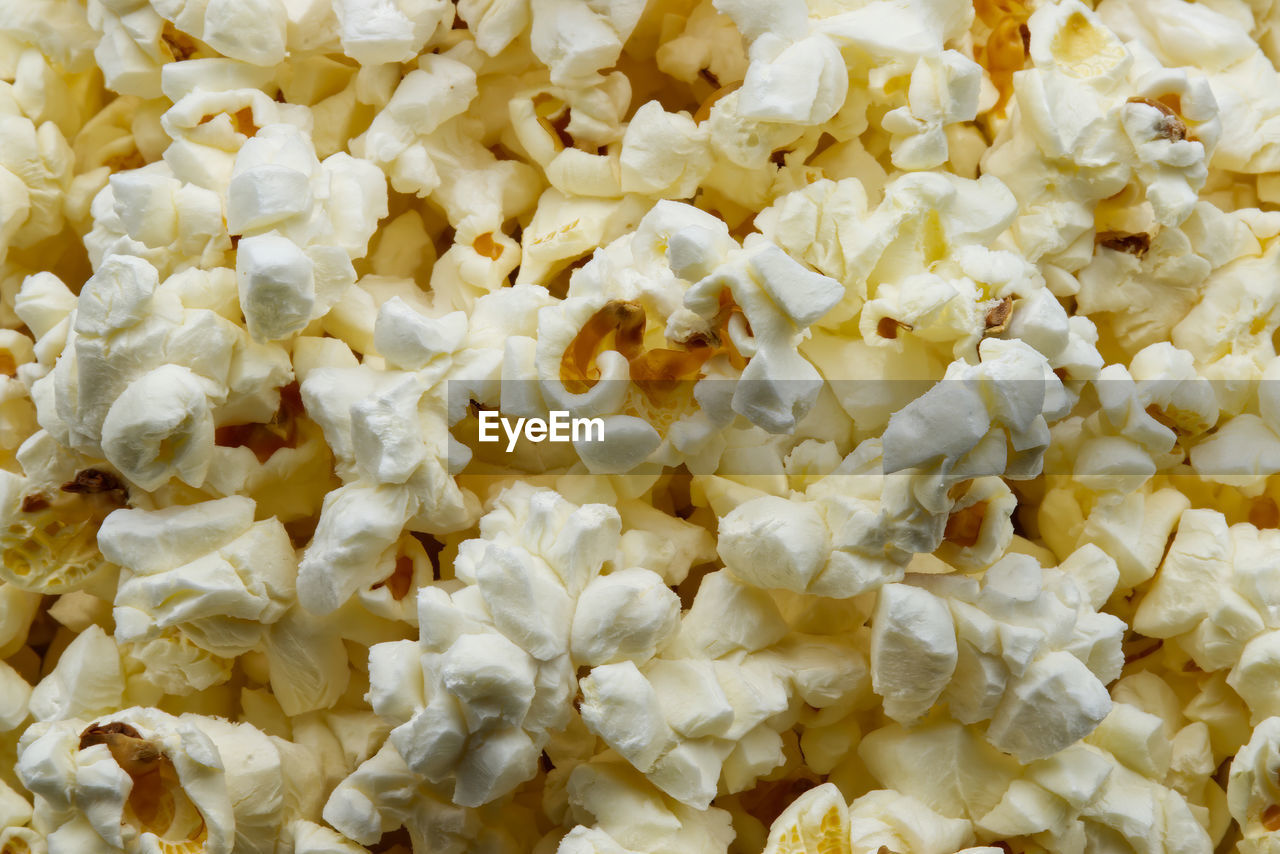 kettle corn, popcorn, snack, food, full frame, food and drink, backgrounds, large group of objects, freshness, no people, abundance, close-up, flower, yellow, white, indoors