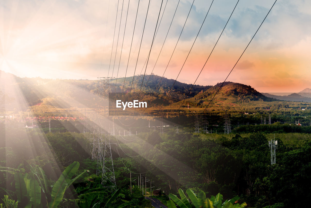 Scenic view of landscape against sky during sunset