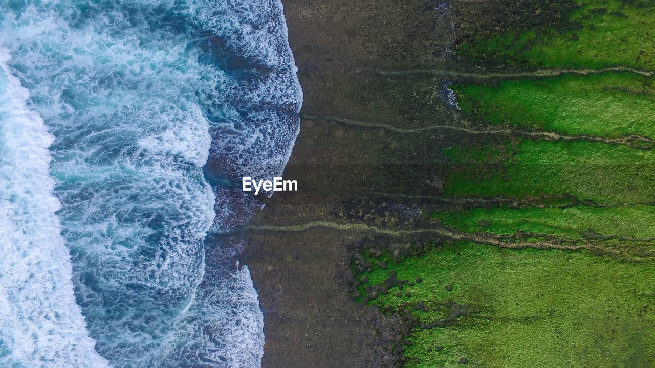 Close-up of water flowing through rocks