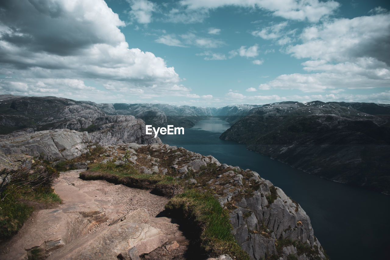 Scenic view of mountains against sky