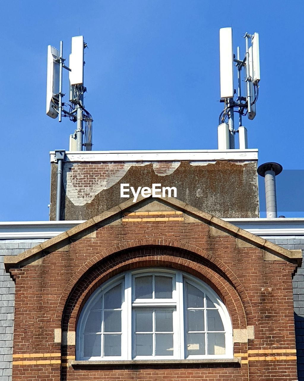 Low angle view of building against clear sky