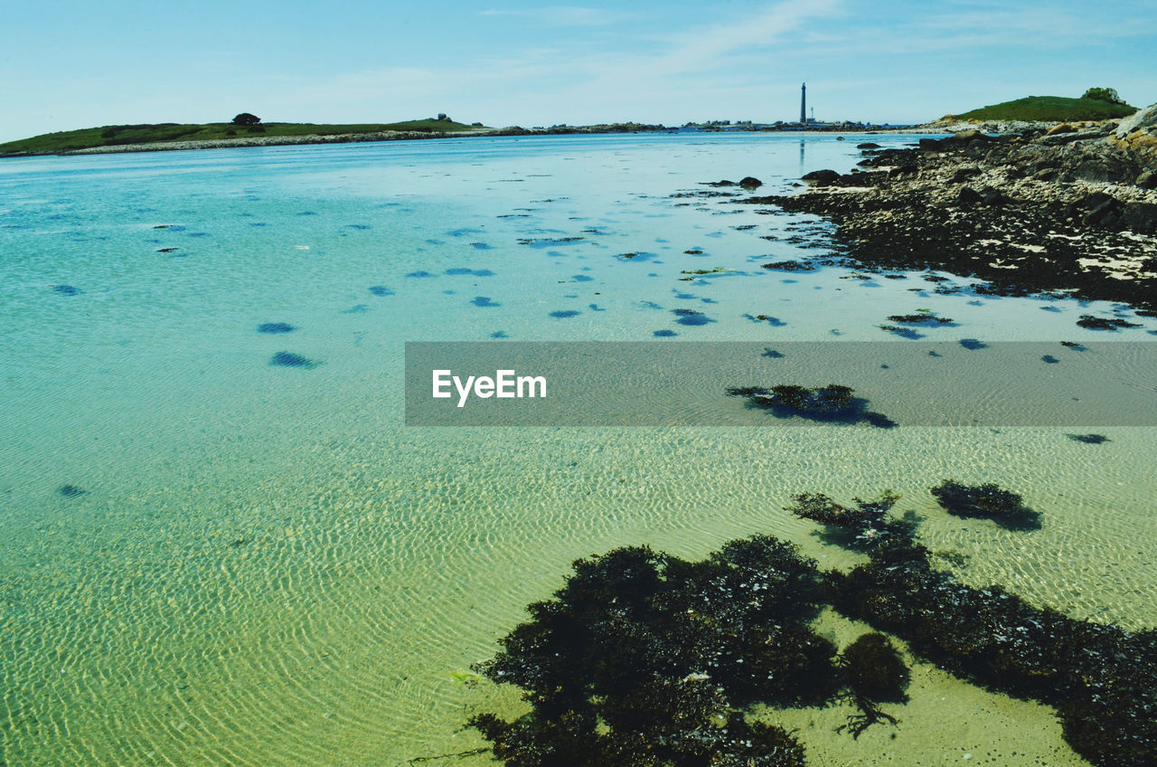 HIGH ANGLE VIEW OF SEA AGAINST SKY