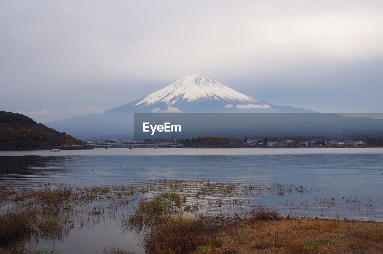 Scenic view of snowcapped mountain against sky