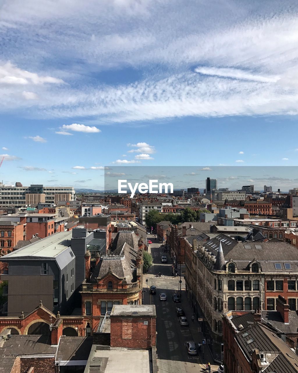 High angle view of cityscape against sky