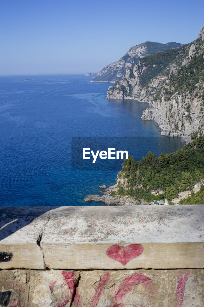 High angle view of sea against sky