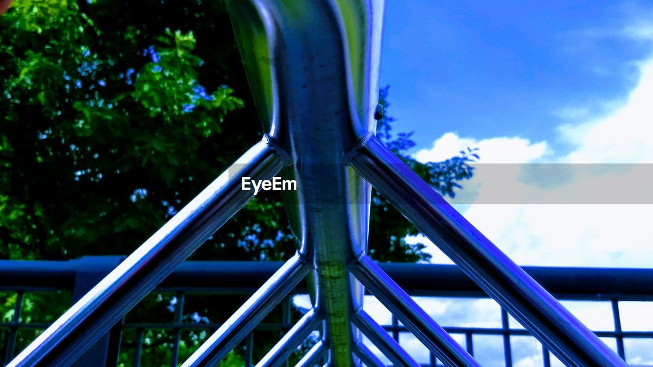 CLOSE-UP OF PLAYGROUND IN PARK AGAINST SKY