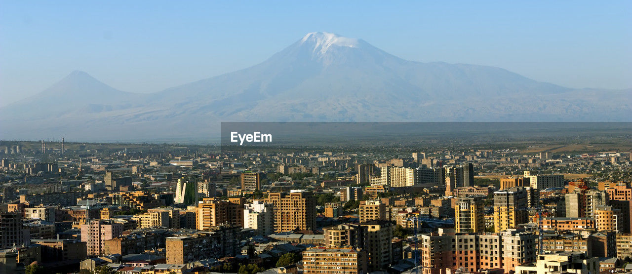 View of the majestic mount ararat from yerevan, armenia...legendary resting place of noah's ark.
