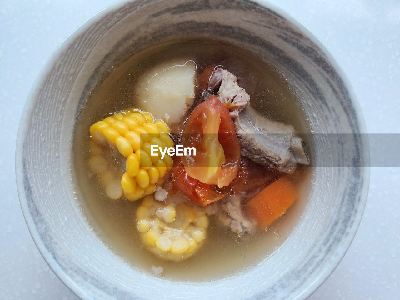 food and drink, food, healthy eating, dish, wellbeing, freshness, vegetable, indoors, cuisine, produce, sweet corn, no people, high angle view, bowl, meal, close-up, directly above