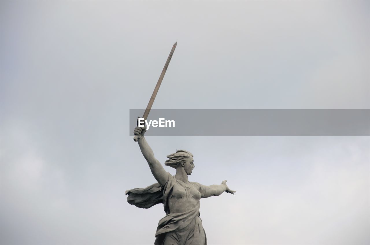 Low angle view of statue against clear sky