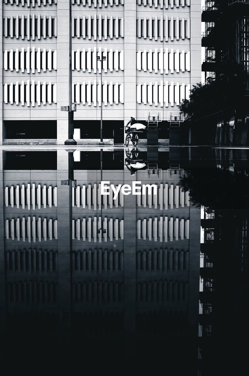 Reflection of buildings in city