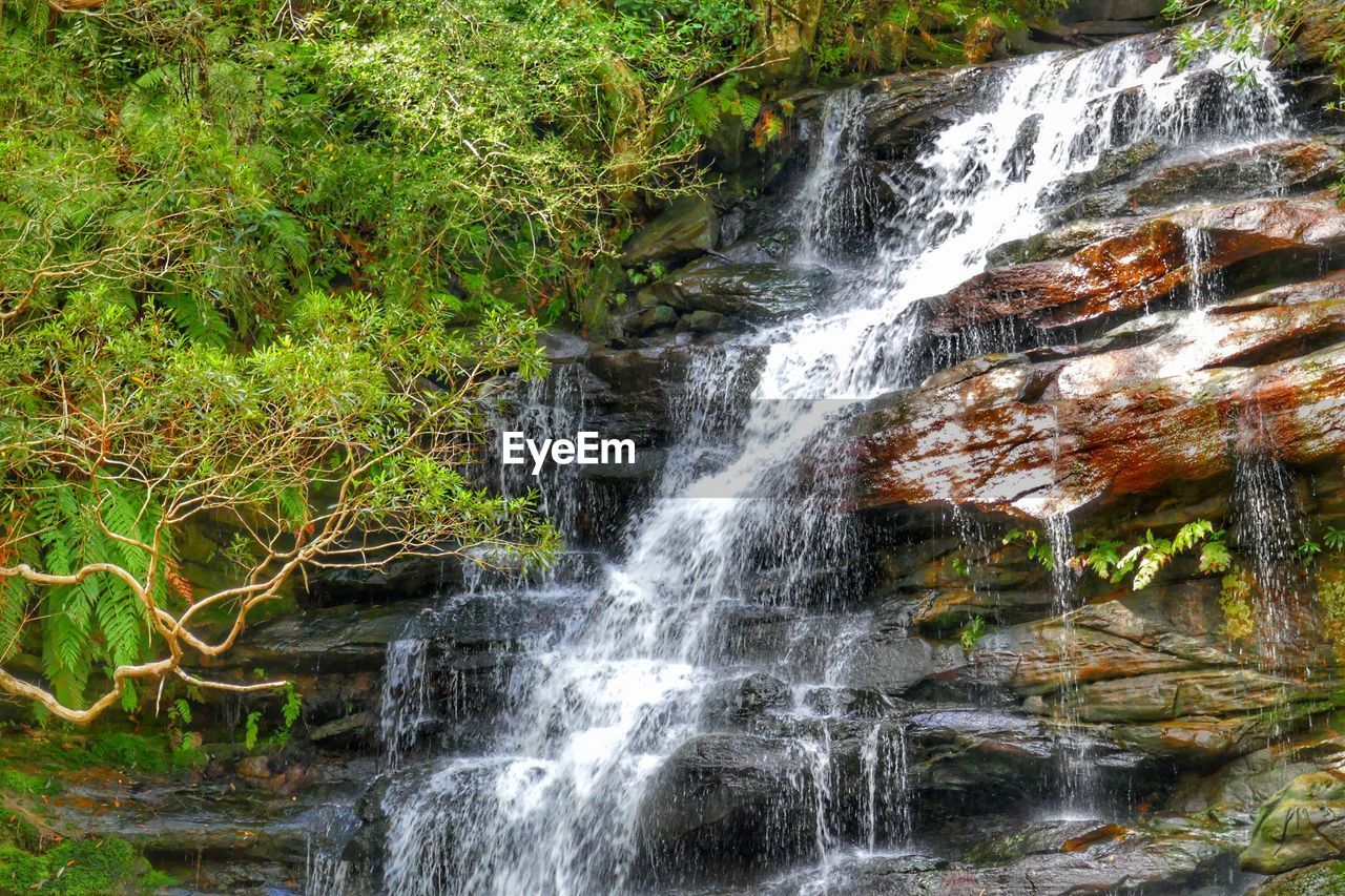 SCENIC VIEW OF WATERFALL IN GRASS