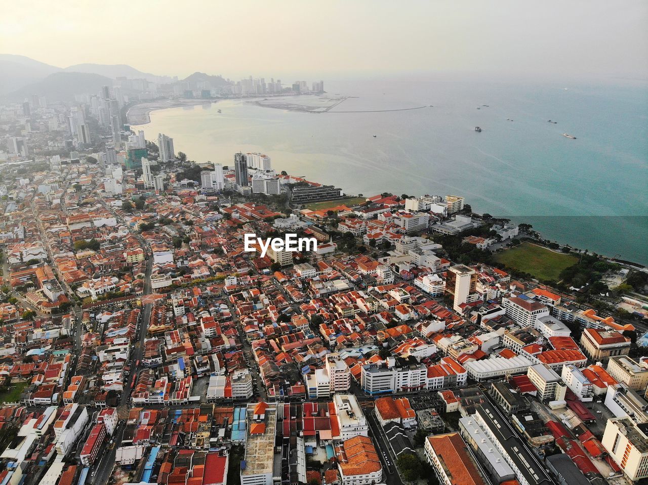 Aerial view of georgetown city, penang